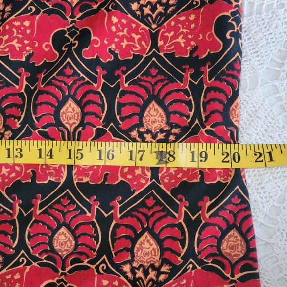 Vintage Thai size 12 red cotton kaftan Maxi Dress house robe loungewear - Picture 12 of 16